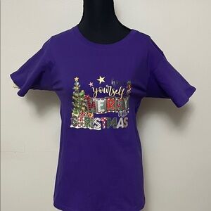 Purple Christmas Graphic T-Shirt